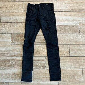Men's Black Slim Fit Distressed Jeans